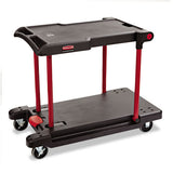 Convertible Utility Cart, Two-shelf, 23.88w X 45.13d X 34.38h, Black