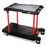 Convertible Utility Cart, Two-shelf, 23.88w X 45.13d X 34.38h, Black