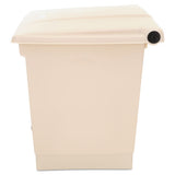 Indoor Utility Step-on Waste Container, Square, Plastic, 8 Gal, Beige