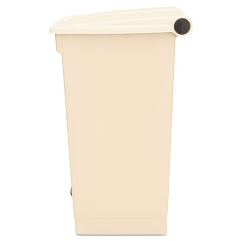 Step-on Receptacle, Rectangular, Polyethylene, 18 Gal, Beige