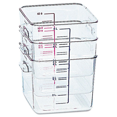 Spacesaver Square Containers, 2 Qt, 8.8 X 8.75 X 2.7, Clear