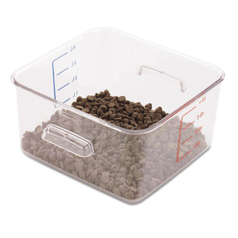 Spacesaver Square Containers, 4 Qt, 8.8 X 8.75 X 4.75, Clear