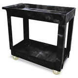 Service-utility Cart, Two-shelf, 34.13w X 17.38d X 32.38h, Black