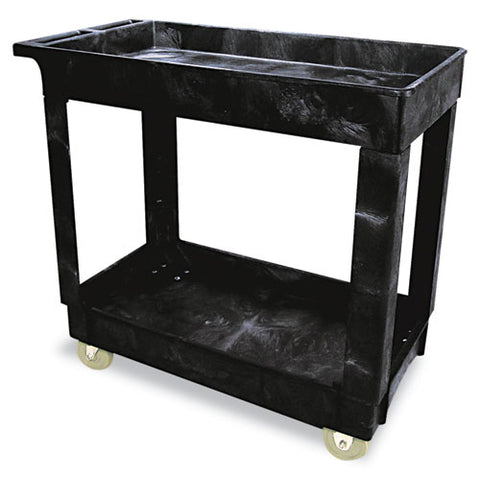 Service-utility Cart, Two-shelf, 34.13w X 17.38d X 32.38h, Black