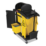 High Capacity Cleaning Cart, 21.75w X 49.75d X 38.38h, Black