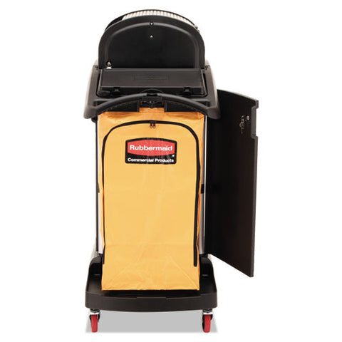 High-security Healthcare Cleaning Cart, 22w X 48.25d X 53.5h, Black