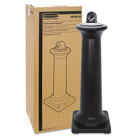 Groundskeeper Tuscan Receptacle, 13 X 13 X 38.38, Black