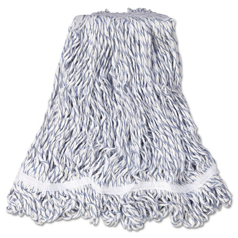 Web Foot Finish Mop, White, Med, Cotton-synthetic, 1". White Headband, 6-carton