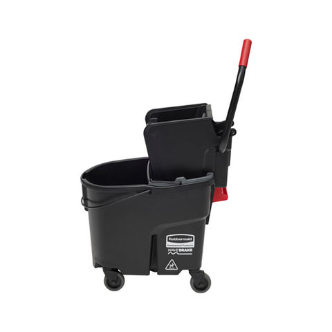 Wavebrake 2.0 Bucket-wringer Combos, Side-press, 35 Qt, Plastic, Black