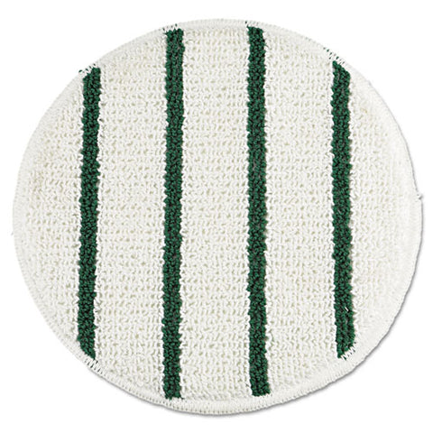Low Profile Scrub-strip Carpet Bonnet, 19" Diameter, White-green