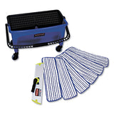 Microfiber Floor Finishing System, 3 Gal, Blue-black-white