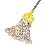 Economy Cut-end Cotton Wet Mop Head, 16oz, 1" Band, White, 12-carton