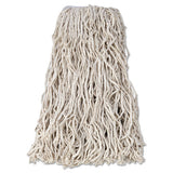 Economy Cut-end Cotton Wet Mop Head, 24oz, 1" Band, White, 12-carton