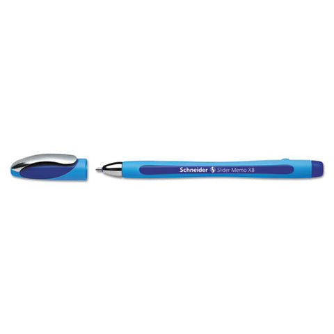Slider Memo Xb Stick Ballpoint Pen, 1.4 Mm, Blue Ink, Blue Barrel, 10-box