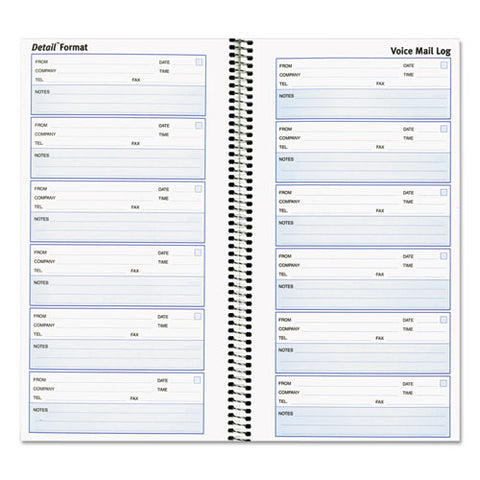 Voice Mail Wirebound Log Books, 5 5-8 X 10 5-8, 600 Sets-book