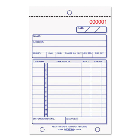 Sales Book, 4 1-4 X 6 3-8, Carbonless Triplicate, 50 Sets-book