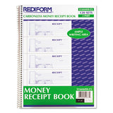 Spiralbound Unnumbered Money Receipt Book, 7 X 2 3-4, Three-part, 120 Sets-book