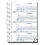 Spiralbound Unnumbered Money Receipt Book, 7 X 2 3-4, Three-part, 120 Sets-book