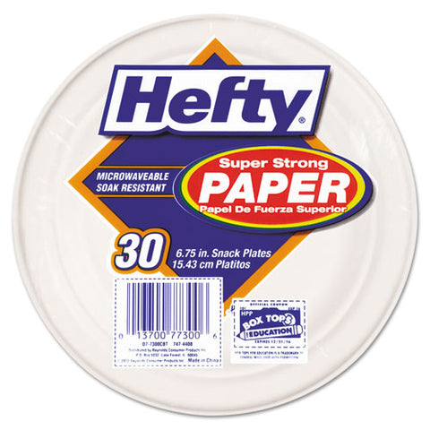 Super Strong Paper Dinnerware, 6 3-4" Plate, Bagasse, 30-pack