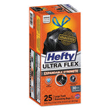 Ultra Flex Waste Bags, 30 Gal, 1.05 Mil, 6" X 2.1", Black, 150-carton
