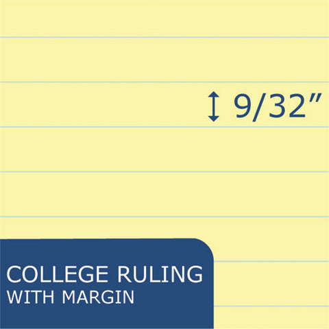 Wide Landscape Format Writing Pad, Medium-college Rule, 11 X 9.5, Canary, 40 Sheets