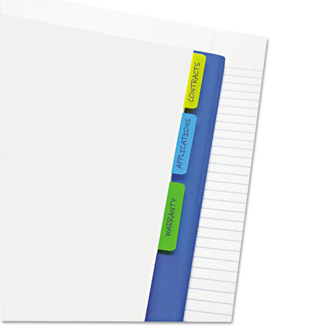 Write-on Index Tabs, 1-5-cut Tabs, Assorted Colors, 2" Wide, 30-pack