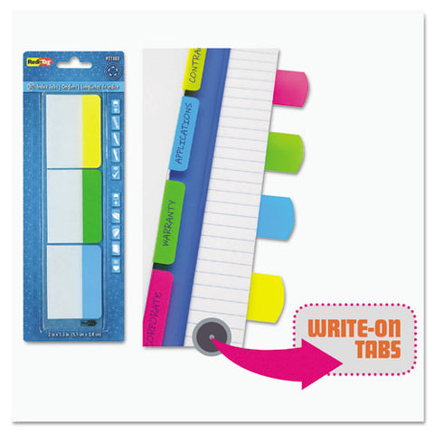 Write-on Index Tabs, 1-5-cut Tabs, Assorted Colors, 2" Wide, 48-pack