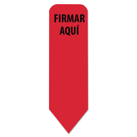 Arrow Message Page Flags In Dispenser, "firmar Aqui", Red, 120 Flags-pk