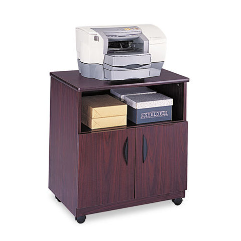 Laminate Machine Stand W-open Compartment, 28w X 19.75d X 30.5h, Mahogany