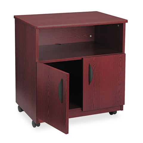 Laminate Machine Stand W-open Compartment, 28w X 19.75d X 30.5h, Mahogany