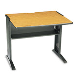 Computer Desk With Reversible Top, 35.5" X 28" X 30", Mahogany-medium Oak-black