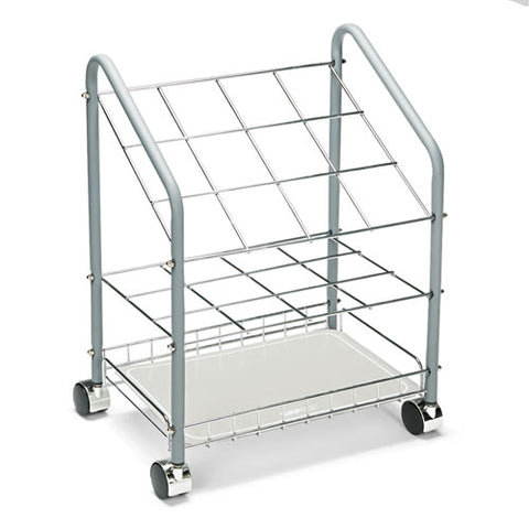 Wire Roll-files, 12 Compartments, 18w X 12.75d X 24.5h, Gray