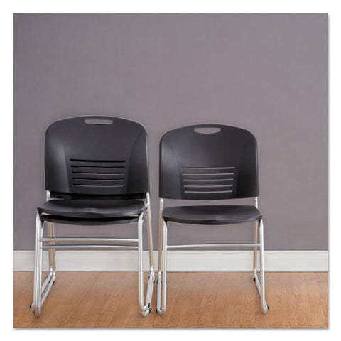 Vy Series Stack Chairs, Black Seat-black Back, Silver Base, 2-carton