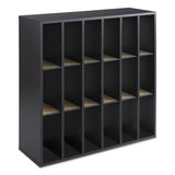 Wood Mail Sorter With Adjustable Dividers, Stackable, 18 Compartments, Black