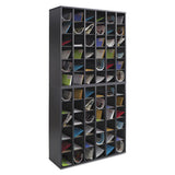 Wood Mail Sorter With Adjustable Dividers, Stackable, 36 Compartments, Black