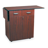 Hospitality Service Cart, One-shelf, 32.5w X 20.5d X 38.75h, Mahogany