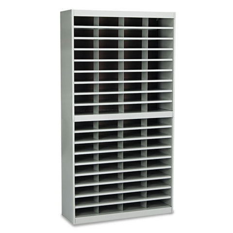 Steel-fiberboard E-z Stor Sorter, 72 Sections, 37 1-2 X 12 3-4 X 71, Gray