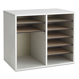 Fiberboard Literature Sorter, 12 Sections, 19 5-8 X 11 7-8 X 16 1-8, Gray