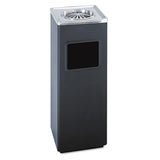 Ash 'n Trash Sandless Urn, Square, Stainless Steel, 3 Gal, Black-chrome