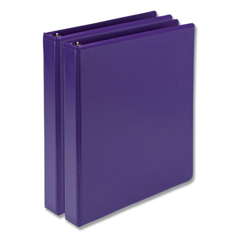 Earth’s Choice Biobased Durable Fashion View Binder, 3 Rings, 1" Capacity, 11 X 8.5, Purple, 2-pack