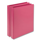 Earth’s Choice Biobased Durable Fashion View Binder, 3 Rings, 1" Capacity, 11 X 8.5, Berry, 2-pack