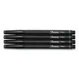Water-resistant Ink Stick Plastic Point Pen, 0.4 Mm, Black Ink, Black-gray Barrel, 4-pack