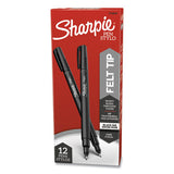Water-resistant Ink Stick Plastic Point Pen, 0.4 Mm, Black Ink, Black-gray Barrel, Dozen