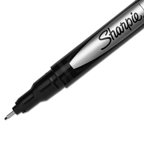 Water-resistant Ink Stick Plastic Point Pen, 0.4 Mm, Black Ink, Black-gray Barrel, Dozen