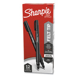 Water-resistant Ink Stick Plastic Point Pen, 0.4 Mm, Black Ink, Black-gray Barrel, Dozen