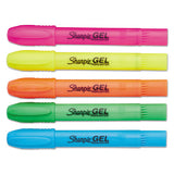 Gel Highlighters, Bullet Tip, Assorted Colors, 5-set