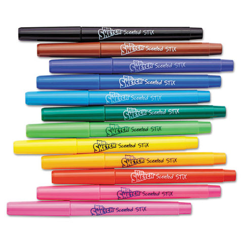 Scented Stix Watercolor Marker Set, Fine Bullet Tip, Assorted Colors, 216-set