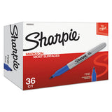 Fine Tip Permanent Marker, Blue, 36-pack