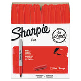Fine Tip Permanent Marker, Red, 36-pack