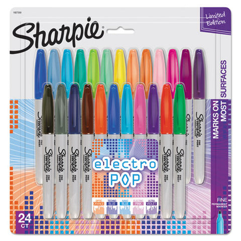 Fine Tip Permanent Marker, Assorted Colors, 24-pack
